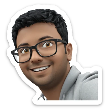 smiling boy in glasses portrait sticker