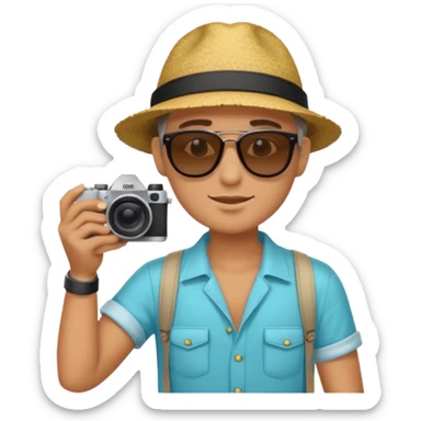 fotographer with summer clothes and sun glasses sticker