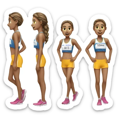 female cross country runner sticker