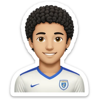 portrait of Lamine Yamal, young footballer, short curly hair, smiling sticker