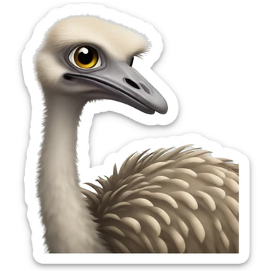 Ostrich with head under sand from aside sticker