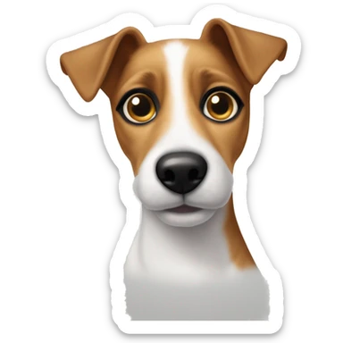 Small jack russel terrier with big dolly eyes as if underlined   sticker