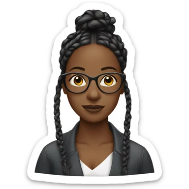 Black women with tinted glasses and braids sticker