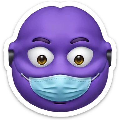 Grimace wearing surgical mask sticker