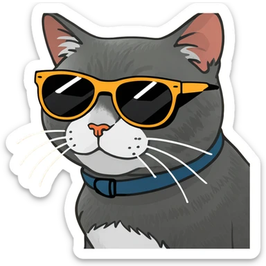 Cat with sunglasses sticker