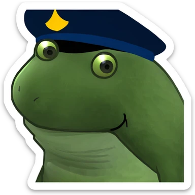 Frog with cap on sticker