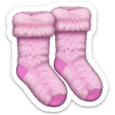 baby pink fuzzy socks sticker