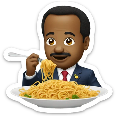 Paul biya eating spaghetti  sticker