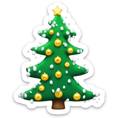 Christmas tree with white snowflakes sticker