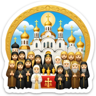 Russian orthodox church celebration sticker