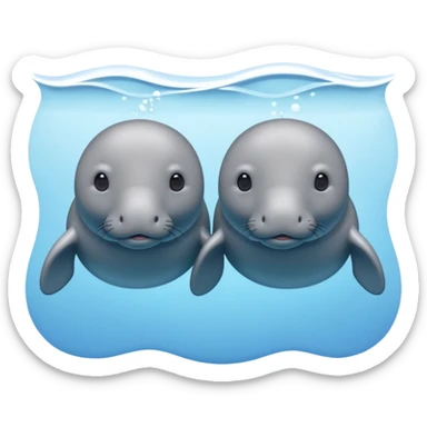 two manatees not togheter sticker