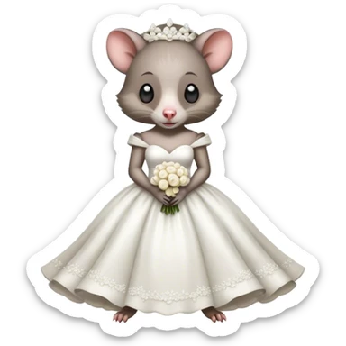 Possum in a wedding dress  sticker