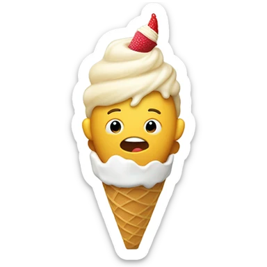 Trump eating ice cream sticker