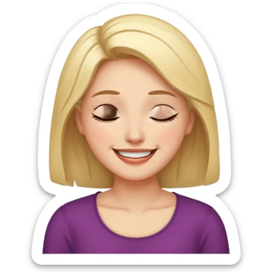 Pon a la mujer emoji con cara de placer sticker