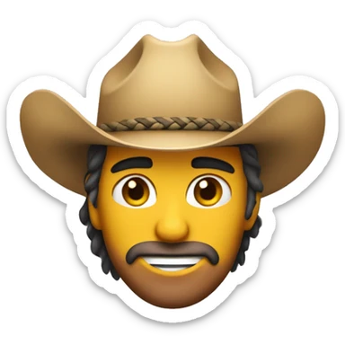 un cowboy avec un brin de paille à la bou sticker