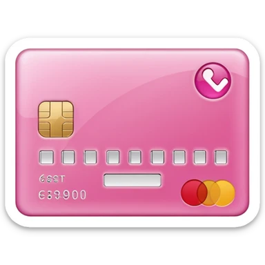 pink credit card check sticker