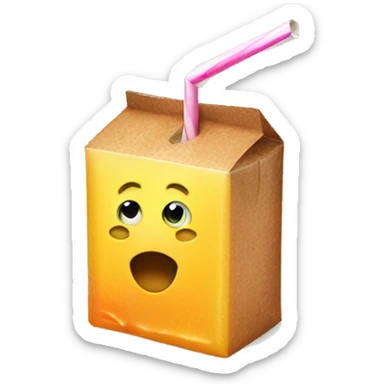 Juice box with straw  sticker