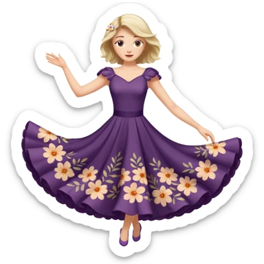 Woman Twirl occasion circle dress sticker
