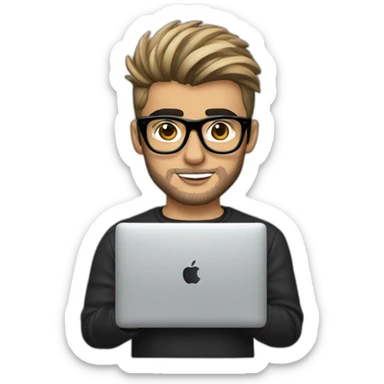 zayn malik with spectacles and macbook sticker