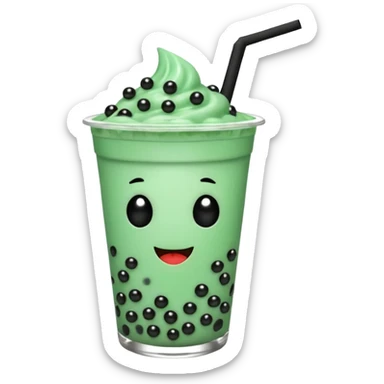 Mint  boba sticker