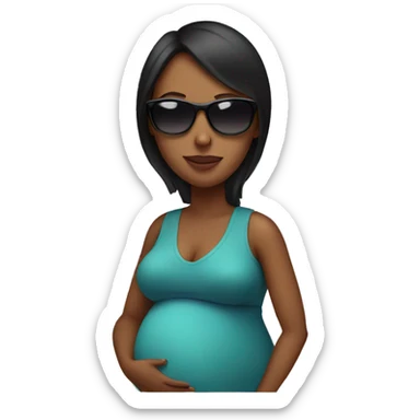 Pregnant mom with sunglasses sticker