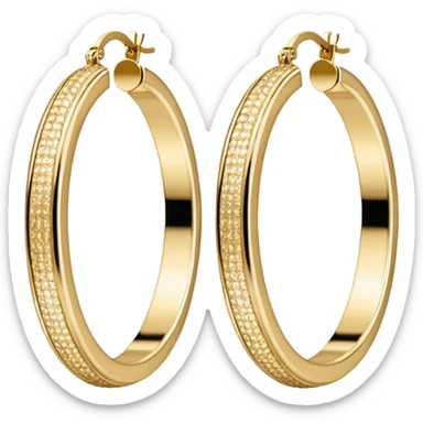 Large 14k Gold Sparkly Hoop Earrings sticker