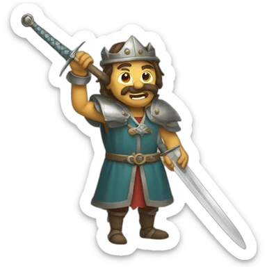 medieval sword-swallower sticker