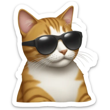 Cat with sunglasses sticker