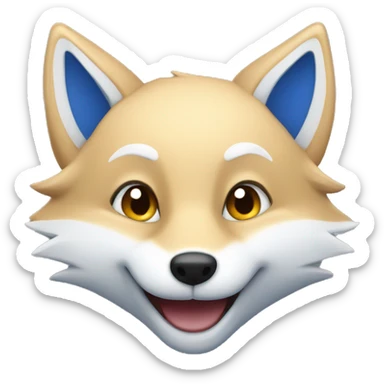 The blue fox is smiling sticker