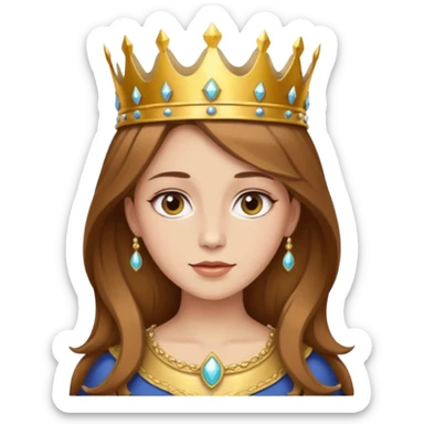 Kumral kahverengi saçlı bir kadın kafasında taç sticker