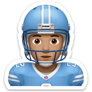 College football player in  Carolina Blue color  sticker