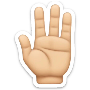 three finger up the thumb and index and middle and the rest down sticker