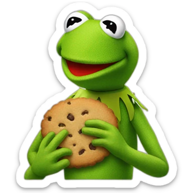 kermit eating cookies sticker
