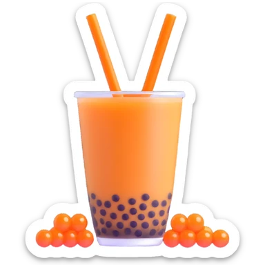 Bubble tea with tapioca pearls sticker