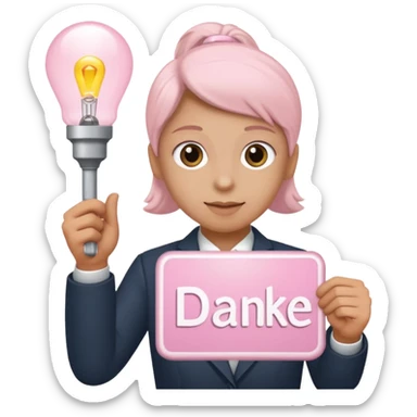 yorkshire holding a light pink danke schön sign sticker