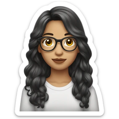 joven cabello claro y liso y con lentes tomando el metro sticker