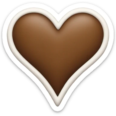 cloudy brown heart sticker