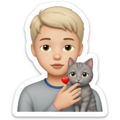 boy with lips with cat 🐱 in his mouth sticker