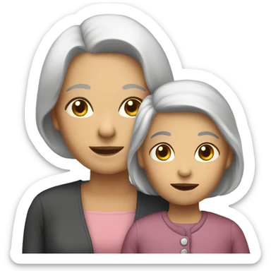 Grandmother with a girl sticker