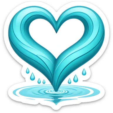 heart with a river motif sticker