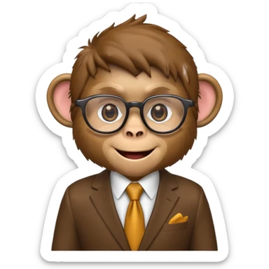 Make an emoji  that looks like a monkey in a mafia with glasses sticker