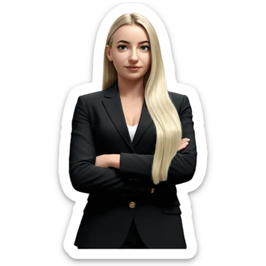blonde girl in formal attire sticker