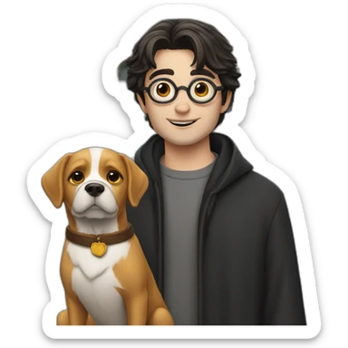 Harry Potter with a dog in Berlin  sticker