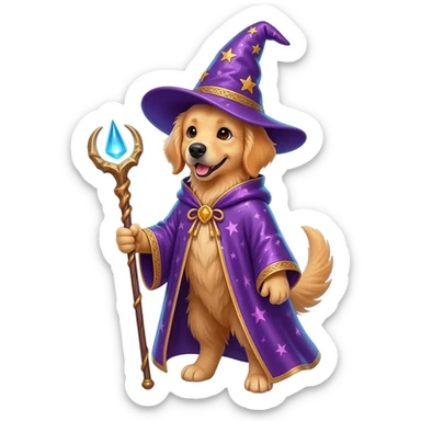 Dog wizard sticker