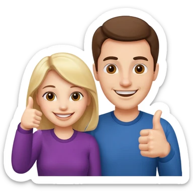 Mr. and Mrs. giving a thumbs up sticker