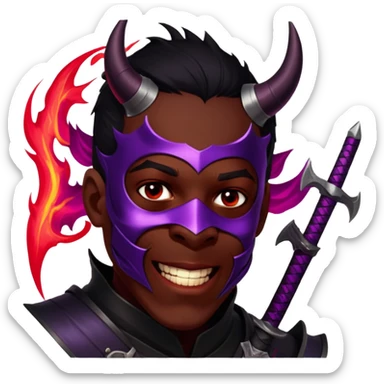 Demon-Horned Warrior sticker