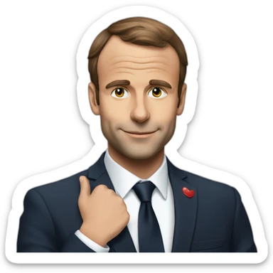 Macron qui caresse un chat sticker