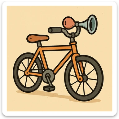 a simple icon of a bike with a horn on the handlebar sticker