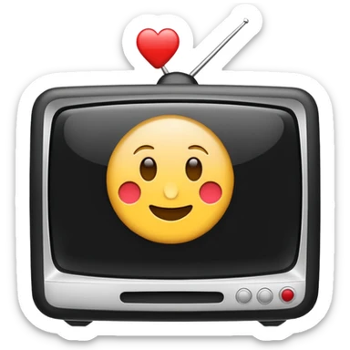 White tv with emoji map  sticker
