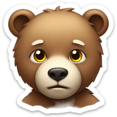a cute bear with a scar on one's face  sticker